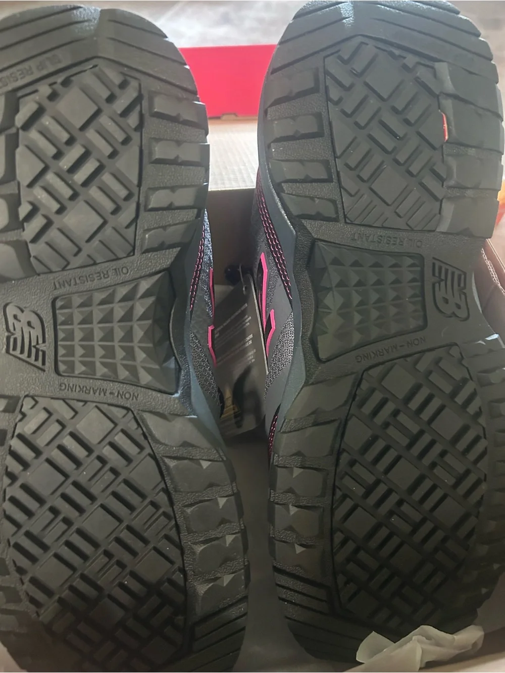 New Balance Black with Pink Accent Work Sneakers